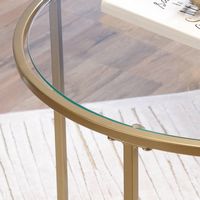 Sauder - International Lux Round Side Table - Gold/Clear - Angle