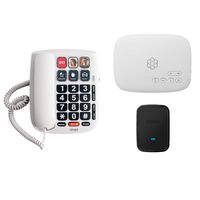 Ooma - Family Phone Bundle with Photo Dial and Internet Home Phone Service - White - Angle