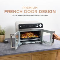 Ninja - French Door Premier Air Fryer, Convection Oven, Toaster - Stainless Steel - Angle