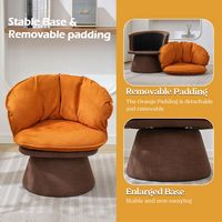 Bestier - Modern Comfy 360° Swivel Accent Chair with Removable Cushion - Orange - Angle