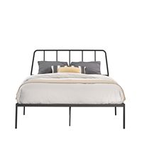 Sauder - Harvey Park QnMetal Platrorm Bed w/ Headboard - Black - Angle