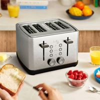 bella PRO - 4-Slice Toaster with Extra Wide Slots - Stainless Steel - Angle