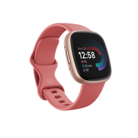 Google - Fitbit Versa 4 Fitness Smartwatch - Works with Android and iOS - Copper Rose - (2022) - Angle