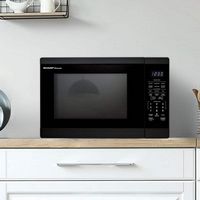 Sharp - 1.4 Cu Ft. Countertop Microwave Oven - Black - Angle