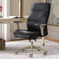 La-Z-Boy - Baylor Modern Bonded Leather Executive Chair - Black - Bonded Leather - Angle
