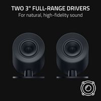 Razer - Nommo V2 X Full-Range 2.0 PC Gaming Speakers (2 Piece) - Black - Angle