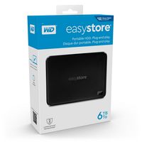 WD - Easystore 6TB External USB 3.2 Gen 1 Portable Hard Drive - Black - Angle