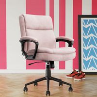 Click365 - Transform 2.0 Extra Comfort Ergonomic Mid-Back Desk Chair - Light Pink - Angle