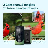 Birdfy 2 Smart Bird Feeder with Camera, Dual-Angle Views,AI Identifies 6000+ Birds,Solar-Powered,... - Angle