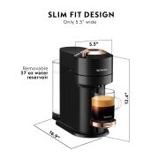 Nespresso - Vertuo Next Premium Coffee and Espresso Maker plus Aeroccino3 Milk Frother in Black -... - Angle