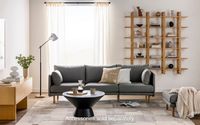 Burrow - Modern Field 2-Seat Sofa - Carbon - Angle