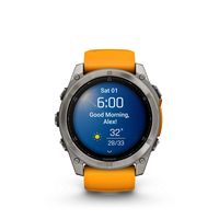 Garmin - fēnix 8 AMOLED Sapphire GPS Smartwatch 51mm Fiber-reinforced polymer - Titanium - Angle