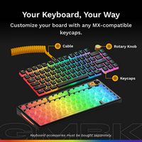 Glorious - GMBK 75% Wired Membrane Gaming Keyboard with Swappable MX-Compatible Keycaps - Black - Angle