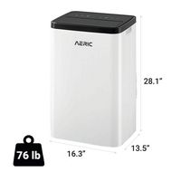 Aeric - 700 Sq. Ft Portable Air Conditioner with 10,000 BTU Heater - White - Angle