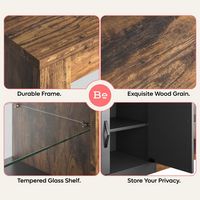 Bestier LED Entertainment Center for Living Rooms Fits TVs up to 75 Inches - Brown - Angle