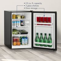 Insignia™ - 2.5 Cu. Ft. Mini Fridge with Reversible Door and ENERGY STAR Certification - Black - Angle