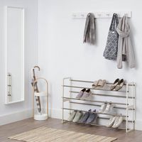 TRINITY - BASICS | 2-Tier Expandable Shoe Rack | 2-Pack | - White - Angle