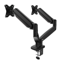 j5create - Ergonomic Dual Monitor Desk Mount for Most 17” -32” Monitors - Black - Angle