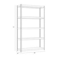 Iron Horse - 3200 Riveted Steel Shelving 5-Shelf Unit, 18D x 48W x 72H - Gunmetal Gray - Black - Angle