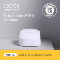 eero - 6 AX1800 Dual-Band Mesh Wi-Fi 6 Extender (1-pack, Add On Only) - White - Angle