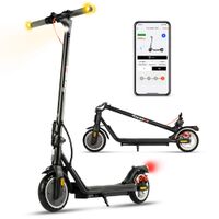 5th Wheel - V10MAX Foldable Electric Scooter w/ 12 mi Max Range and 18 mph Max Speed - Black - Angle