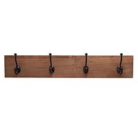 TRINITY - DRAKESTONE | Coat and Towel Rack w/ 4 Double Hooks | - Walnut - Angle