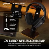 CORSAIR - HS80 MAX Wireless Gaming Headset for PC, PS5, PS4 - Steel Gray - Angle