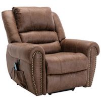 Bestier - 42.5in Faux Leather Power Lift Assist Heating Massage Recliner with 8-points Vibration ... - Angle