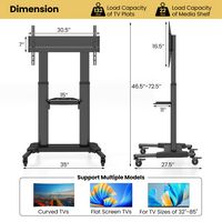 Rolling TV Stand for Most 32