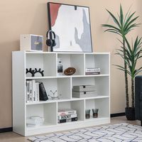 Costway - 3-tier Open Bookcase 8-Cube Floor Standing Storage Shelves Display Cabinet - White - Angle
