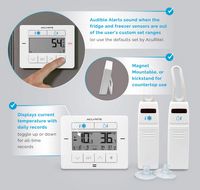 AcuRite - Digital Fridge and Freezer Thermometer with Wireless Sensors - White - Angle