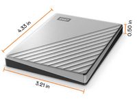 WD - My Passport Ultra for Mac 2TB External USB 3.0 Portable Hard Drive - Silver - Angle
