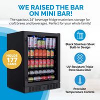 NewAir - 24” 177-Can Beverage Refrigerator Cooler with Adjustable Shelves and Precision Digital T... - Angle