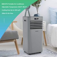 Costway 5000 BTU Portable Air Conditioner Cools up to 230 sq.ft with Remote Control 3-in-1 Air Co... - Angle