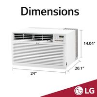 LG - 9,500/9,800 BTU Through-the-Wall AC - White - Angle