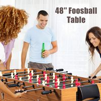 Costway 48'' 3-In-1 Multi Combo Game Table Foosball Soccer Billiards Pool Hockey For Kids - Black... - Angle