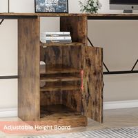 Bestier - L-Shaped Computer Desk with Storage Cabinet - 60