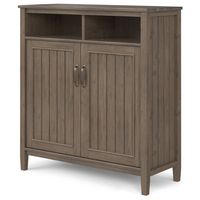 Simpli Home - Lev Medium Storage Cabinet - Smoky Brown - Angle