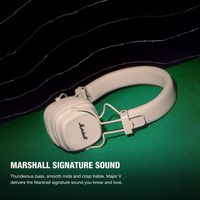 Marshall - Major V Wireless On-Ear Bluetooth Headphones with Lightweight Foldable Design and Micr... - Angle
