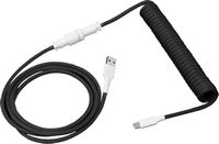 DROP - Coiled 4.5' USB-A to USB-C Keyboard Cable - Black - Angle