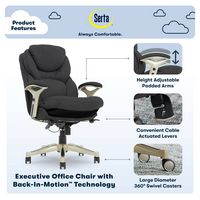 Serta - Upholstered Back in Motion Health & Wellness Manager Office Chair - Fabric - Dark Gray - Angle