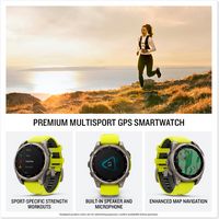 Garmin - fēnix 8 Solar Sapphire GPS Smartwatch 47mm Fiber-reinforced polymer - Titanium - Angle