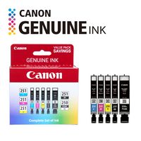 Canon - 250 XL/CLI-251 5-Pack Special Edition Ink Cartridges - Black/Cyan/Magenta/Yellow - Angle