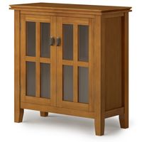 Simpli Home - Artisan Low Storage Cabinet - Honey Brown - Angle
