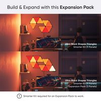Nanoleaf - Shapes Ultra Black Triangles Expansion Pack (3 Panels) - Multicolor - Angle