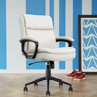 Click365 - Transform 2.0 Extra Comfort Ergonomic Mid-Back Desk Chair - White - Angle