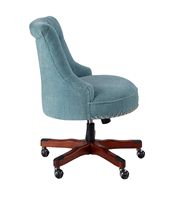 Linon Home Décor - Scotmar Plush Button-Tufted Adjustable Office Chair With Wood Base - Aqua - Angle