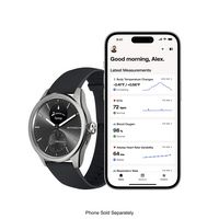 Withings - ScanWatch 2 - Heart Health Hybrid Smartwatch - 42mm - Black/Silver - Angle