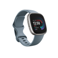 Google - Fitbit Versa 4 Fitness Smartwatch - Works with Android and iOS - Platinum - (2022) - Angle