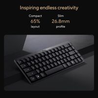 ASUS - ProArt KD300 65% Wireless Mechanical RGB Keyboard with RX Red Low-Profile Switches - Black - Angle